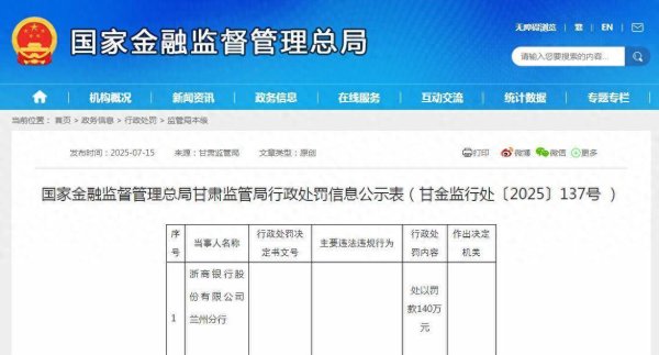 芝麻财富 浙商银行一分行领百万级罚单，行长被罚、行党委委员遭终身禁业